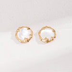 White Mother - of - pearl Stud Earrings - floysun