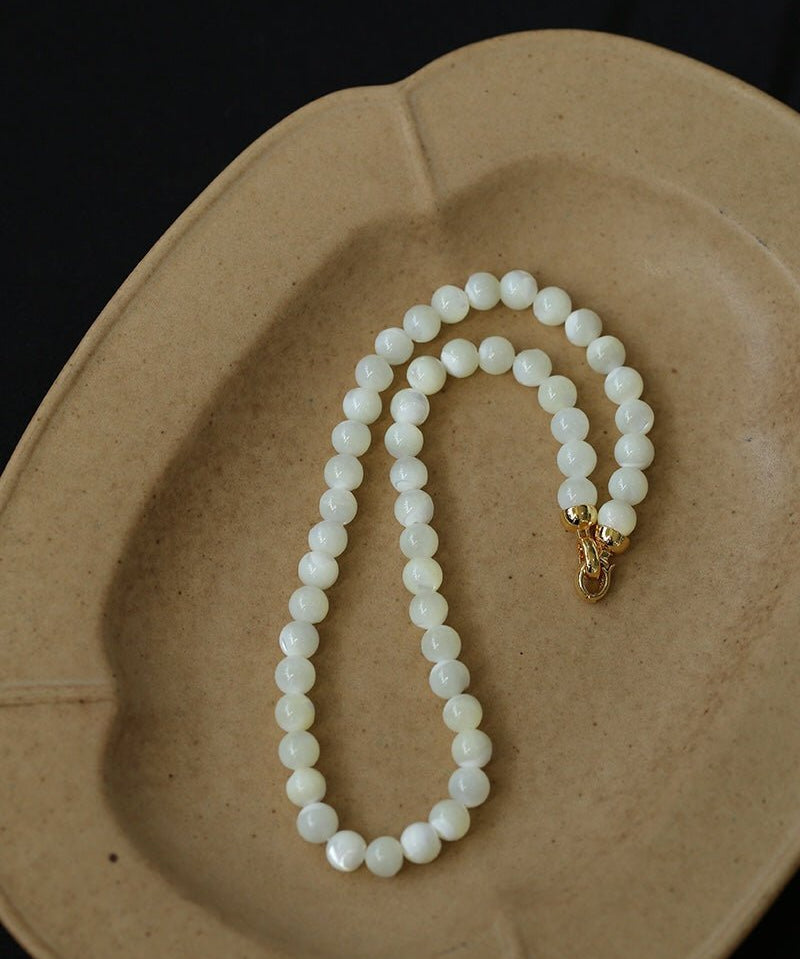 White Mother of Pearls Bead Necklace - floysun