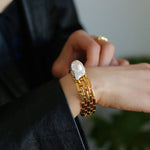 Wide Chain Baroque Pearl Bracelet - floysun