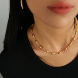 Willow Leaf Metal Chain Necklace - floysun