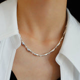 Willow Leaf Metal Chain Necklace - floysun