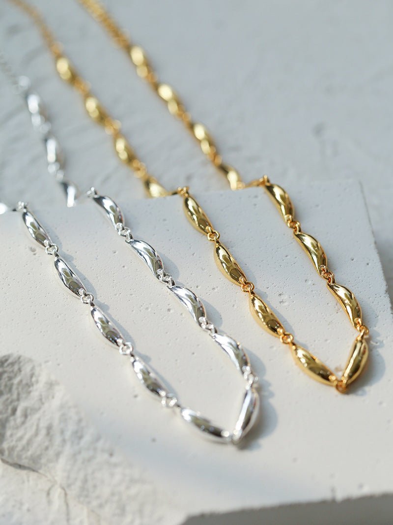 Willow Leaf Metal Chain Necklace - floysun