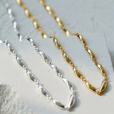 Willow Leaf Metal Chain Necklace - floysun