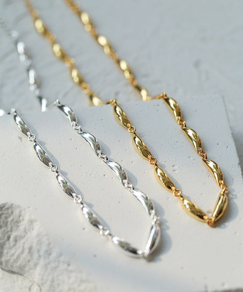 Willow Leaf Metal Chain Necklace - floysun