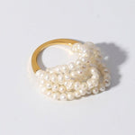 Woven Multi - Layer Freshwater Pearl Ring - floysun