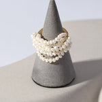 Woven Multi - Layer Freshwater Pearl Ring - floysun