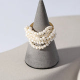 Woven Multi - Layer Freshwater Pearl Ring - floysun