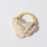 Woven Multi - Layer Freshwater Pearl Ring - floysun