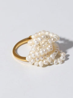 Woven Multi - Layer Freshwater Pearl Ring - floysun