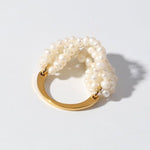 Woven Multi - Layer Freshwater Pearl Ring - floysun