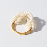 Woven Multi - Layer Freshwater Pearl Ring - floysun