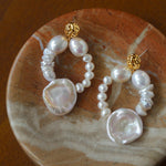 Woven Petal Baroque Earrings: Elegant Freshwater Pearl - floysun