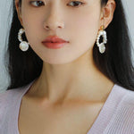 Woven Petal Baroque Earrings: Elegant Freshwater Pearl - floysun