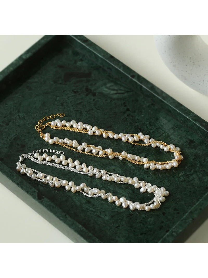 Wrapped Chain Wheat Ear Pearl Necklaces - floysun