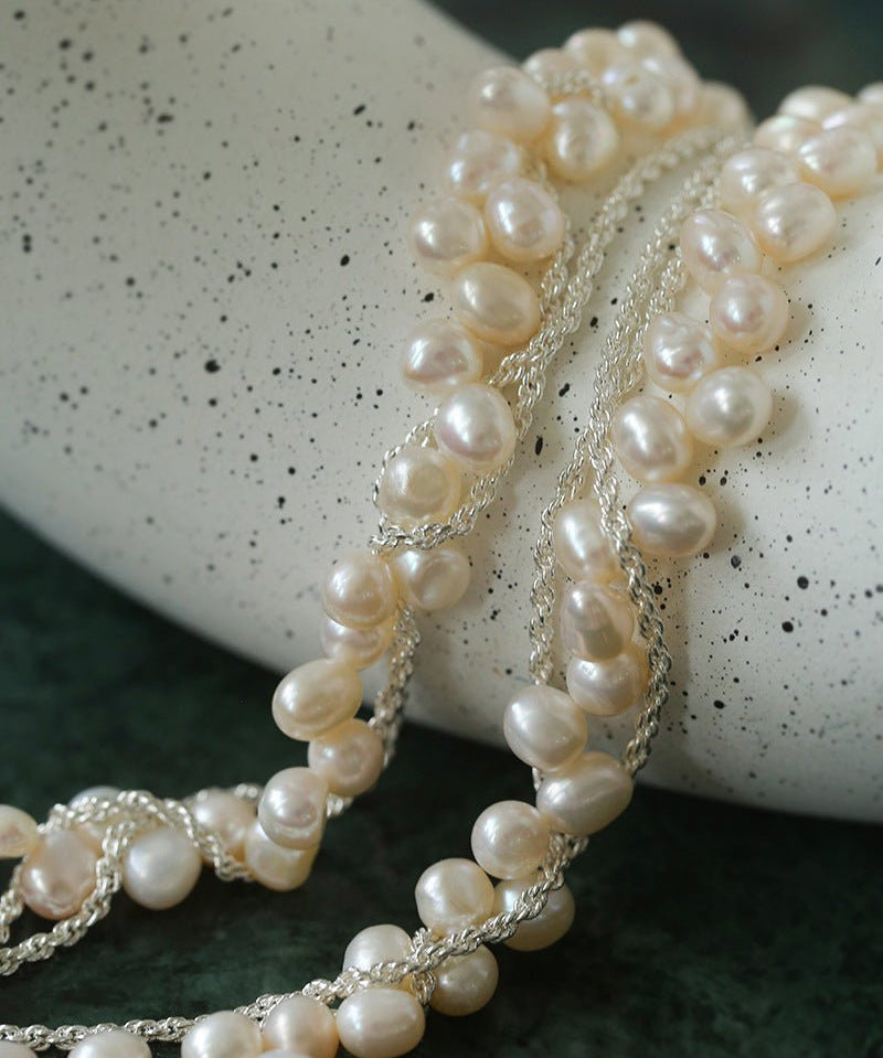 Wrapped Chain Wheat Ear Pearl Necklaces - floysun