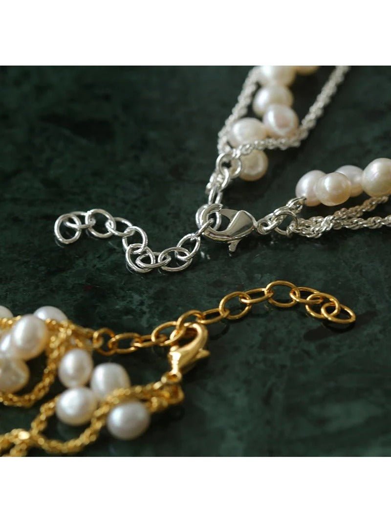 Wrapped Chain Wheat Ear Pearl Necklaces - floysun