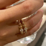 Classico anello impilabile con diamanti a bolle a strato singolo