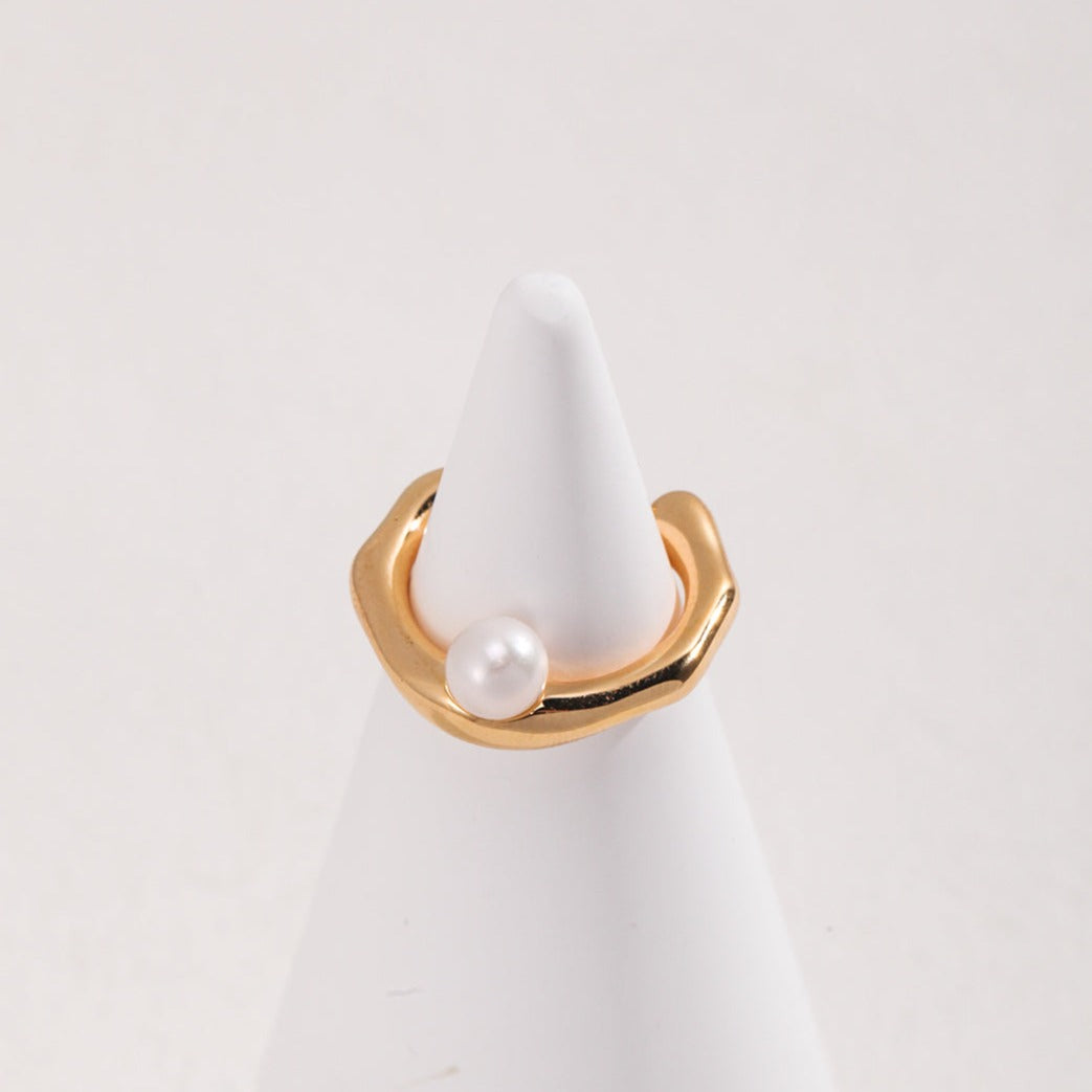 Natural Pearl Irregular Open Ring