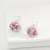 Radiant Pearl and Cubic Zirconia Drop Earrings