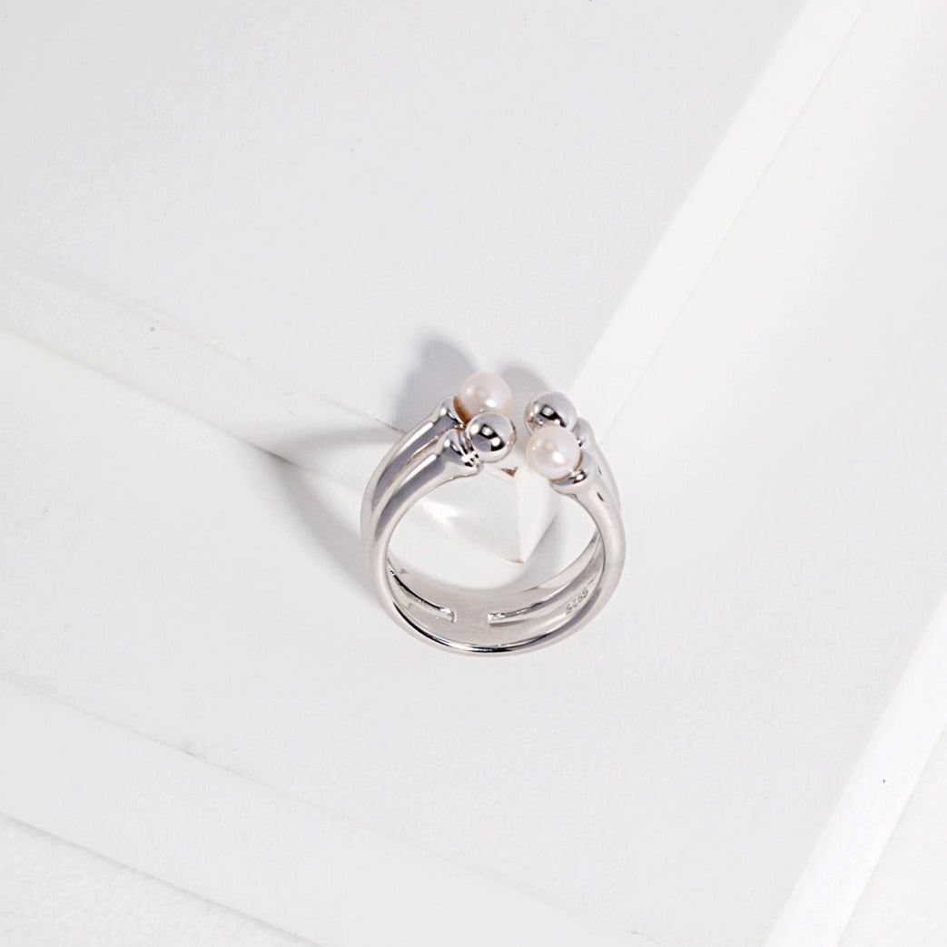 Double-Layer Asymmetric Pearl Open Ring
