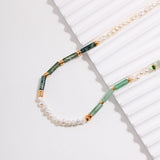 Multielement Gemstone and Pearl Beaded Necklace