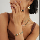 Multielement Gemstone and Pearl Beaded Bracelet