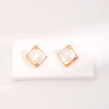 Square Mother of Pearls Stud Earrings