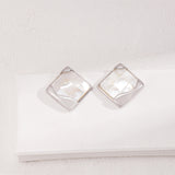 Square Mother of Pearls Stud Earrings