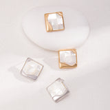 Square Mother of Pearls Stud Earrings