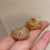 Vintage Full Pavé Wave Earrings