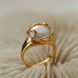 Button Baroque Pearl Ring