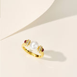 Vintage Luxe Retro Pearl Ring