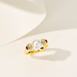 Vintage Luxe Retro Pearl Ring