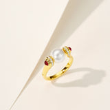 Vintage Luxe Retro Pearl Ring