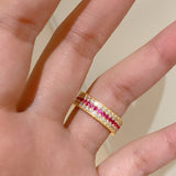 Ruby Radiance Stacked Ring