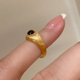 Vintage Brushed Tiger's Eye Midi Ring