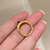 Vintage Brushed Tiger's Eye Midi Ring