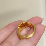 Vintage Brushed Tiger's Eye Midi Ring