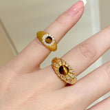 Vintage Brushed Tiger's Eye Ring