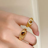 Vintage Brushed Tiger's Eye Ring