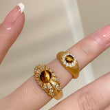 Vintage Brushed Tiger's Eye Ring