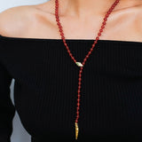 Serpentine Elegance Agate Beaded Necklace