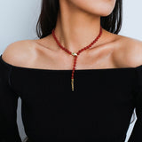 Serpentine Elegance Agate Beaded Necklace