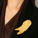 Golden Silver Stroke Artistic Brooch