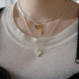 New Heart Series Compass Grass Heart Necklace