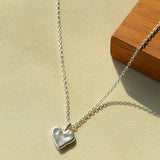 New Heart Series Compass Grass Heart Necklace