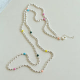 Rainbow Candy Bean Long Necklace