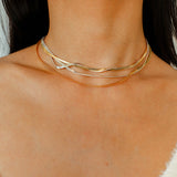 Gold & Silver Two-Tone Snake Chain Long Necklace