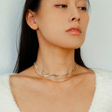 Gold & Silver Two-Tone Snake Chain Long Necklace