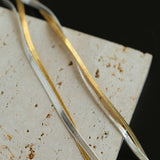 Gold & Silver Two-Tone Snake Chain Long Necklace